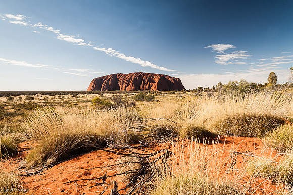 Red sand and Uluru, northwest face, morning