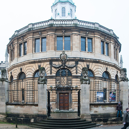 The Sheldonian Theatre, Oxford, built by C. Wren, late 1600s.