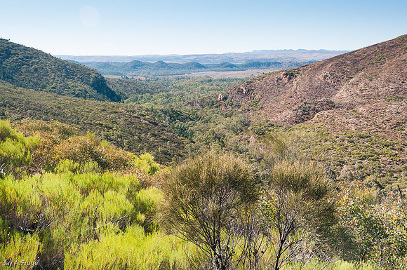 Looking northwest out of Walpena Pound from Wangara Lookout on the rim
