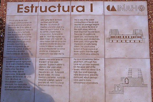 Becan - Explanatory signs