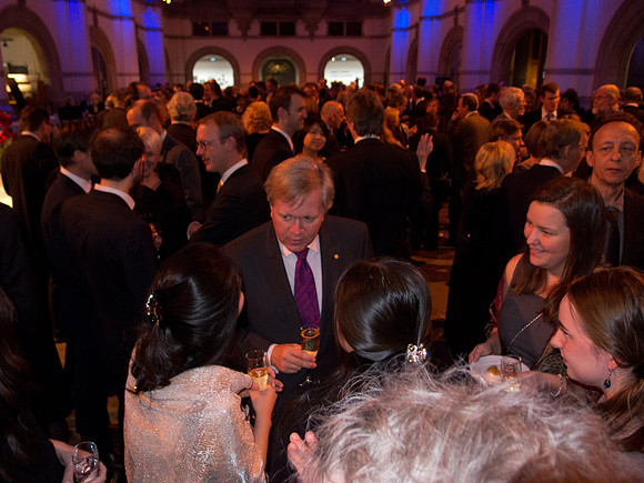 Nobel reception - Brian and admirerers