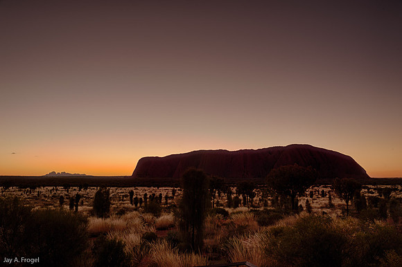 Sunset, Uluru and the Olgas