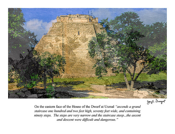 Uxmal - House of Dwarfs, E. side -