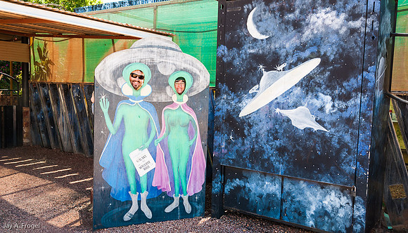 An "Alien and UFO" center in Wycliffe Well, NT