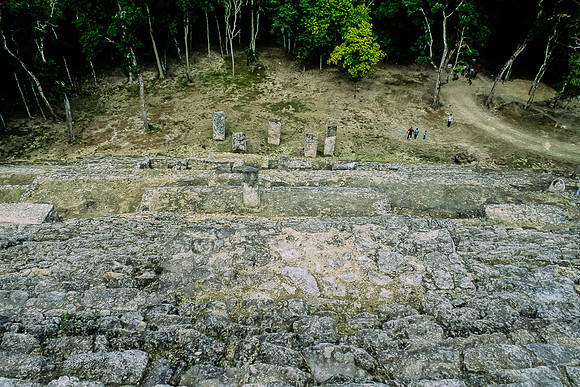 Calakmul   - Structure 2 - looking down to base