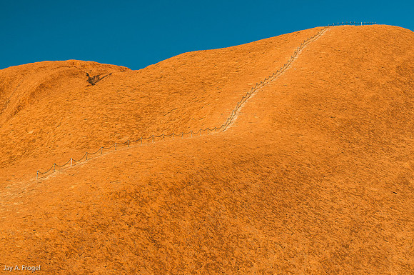 Beginning of walk to the top of Uluru