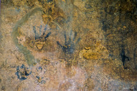 Tulum: Hand prints on Wall of Structure on top of El Castillo