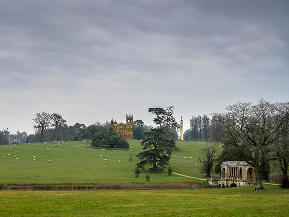 Gothic Temple, George II Statue, Palladian Bridge - Stowe