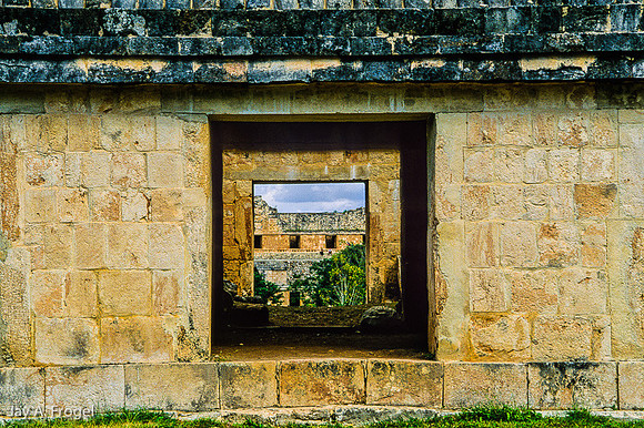 Uxmal - Nunnery Quadrangle thru House of Turtles door