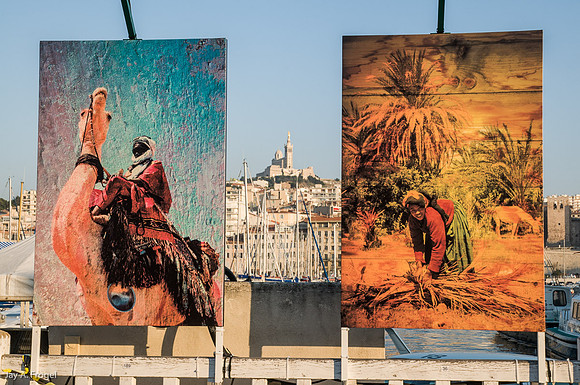 Photographs frame Notre Dame de la Garde