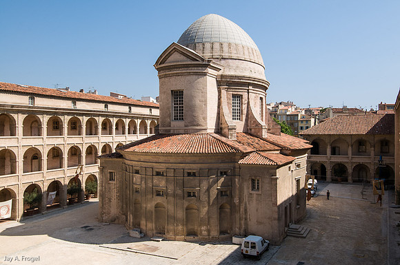 Courtyard and central Baroque chapel, La Vieille Charite, 17th century