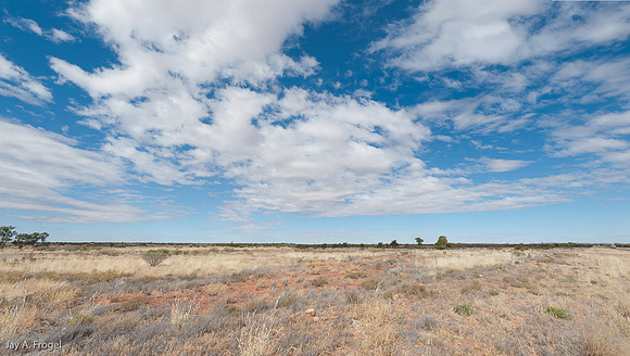 Looking West along the Stuart Highway south of Alice Springs