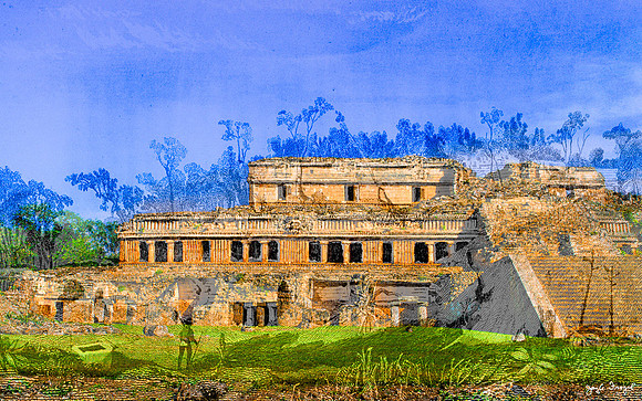Sayil  -   Palace, western half, south side