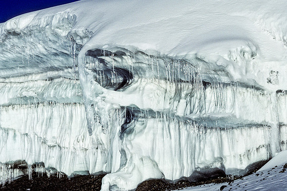 Detail of the Northern Ice Field on Kilimanjaro